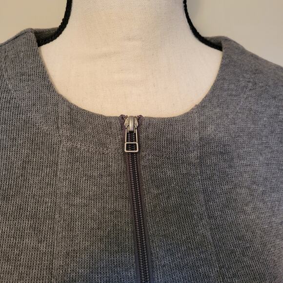 NWT Rebecca Malone Size PS Gray Long Sleeve Zip Cardigan Knit Sweater Pockets - Picture 3 of 16